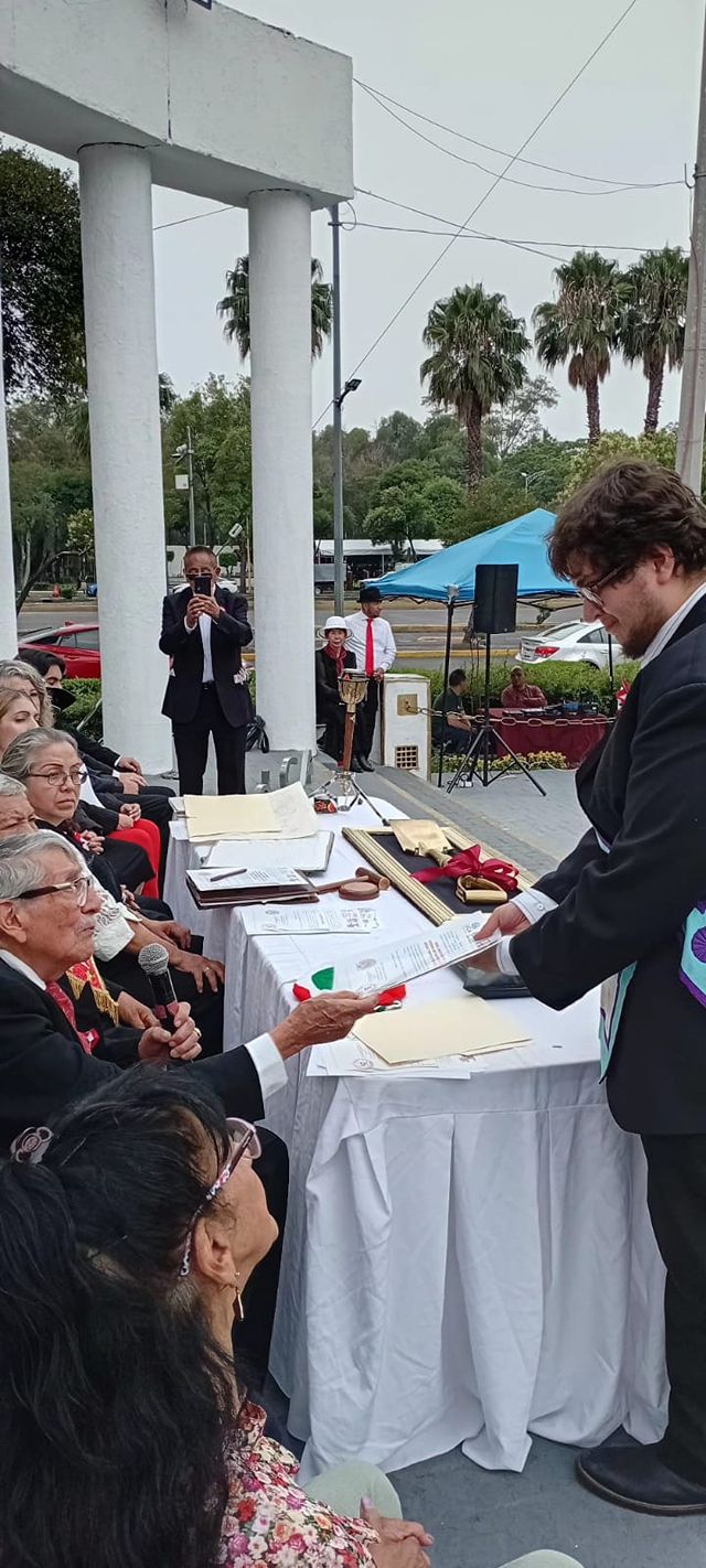 Logia al aire libre con presencia de autoridades CDMX
